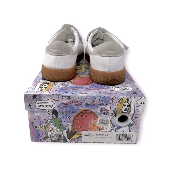 Jeffrey Campbell The Skate Sneaker in White Suede Leather Size 8 - Picture 9 of 11